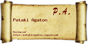 Pataki Agaton névjegykártya